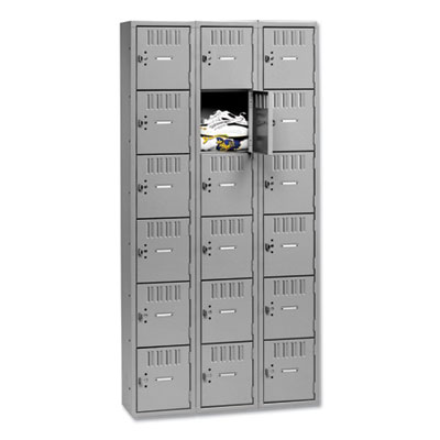 Tennsco Box Compartments, Triple Stack, 36w x 18d x 72h, Medium Gray TNNBS6121812CMG