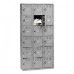 Tennsco Box Compartments, Triple Stack, 36w x 18d x 72h, Medium Gray TNNBS6121812CMG