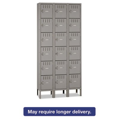BS6-121812-3 Box Compartments with Legs, Triple Stack, 36w x 18d x 78h, Medium Gray TNNBS61218123MG