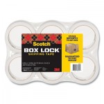 Scotch 3950-6 Box Lock Shipping Packaging Tape, 3" Core, 1.88" x 54.6 yds, Clear, 6/Pack MMM39506