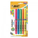 BIC GBLP51ASST Brite Liner Grip Pocket Highlighter , Chisel Tip, Assorted Colors, 5/Set BICGBLP51ASST