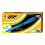 BIC Brite Liner Highlighter, Chisel Tip, Fluorescent Blue Ink, Dozen BICBL11BE