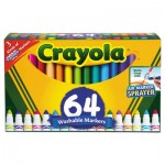 Crayola Broad Line Washable Markers, Broad Bullet Tip, Assorted Colors, 64/Set CYO588180