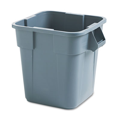 Rubbermaid Commercial FG352600GRAY Brute Container, Square, Polyethylene, 28 gal, Gray RCP352600GY