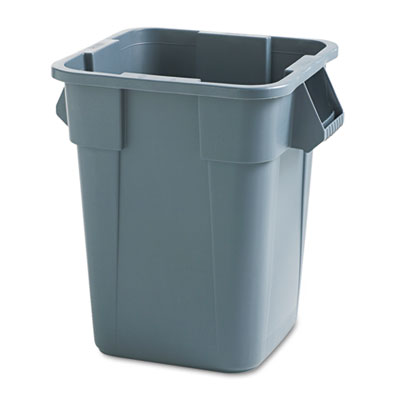 Rubbermaid Commercial FG353600GRAY Brute Container, Square, Polyethylene, 40 gal, Gray RCP353600GY