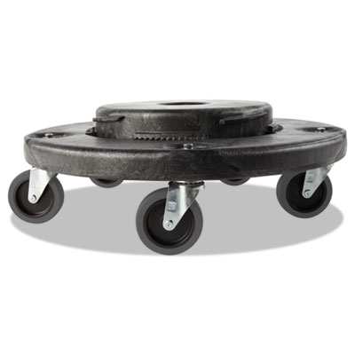 Rubbermaid Commercial FG264043BLA Brute Quiet Dolly, 250 lb Capacity, 18.25 dia. x 6.63h, Black RCP264043BLA