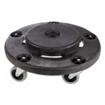 Rubbermaid Commercial FG264000BLA Brute Round Twist On/Off Dolly, 250 lb Capacity, 18" dia x 6.63"h, Fits 20