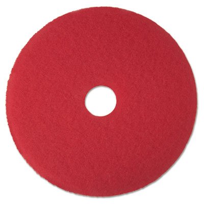 3M Buffer Floor Pad 5100, 12", Red, 5/Carton MMM08387