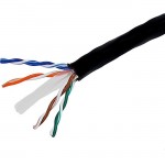 Monoprice Bulk Cat6 23AWG Solid UTP Riser-Rated (CMR) Ethernet Network Cable, 1000ft Black 8102
