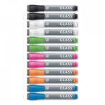 U Brands 2913U00-12 Bullet Tip Low-Odor Liquid Glass Markers with Erasers, Assorted Colors, 12/Pack UBR2913U0012