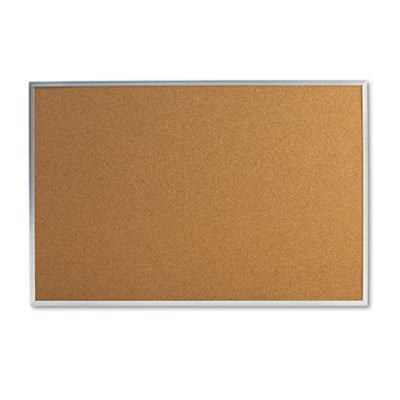 UNV43613 Bulletin Board, Natural Cork, 36 x 24, Satin-Finished Aluminum Frame UNV43613