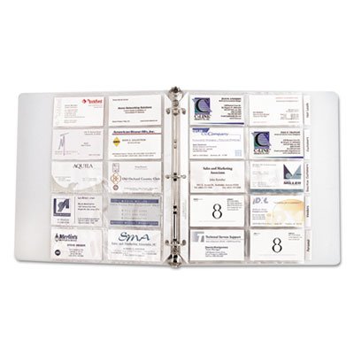 C-Line Business Card Binder Pages, Holds 20 Cards, 8 1/8 x 11 1/4, Clear, 10/Pack CLI61217