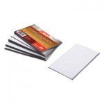 ZEUS BAU66200 Business Card Magnets, 3 1/2 x 2, White, Adhesive Coated, 25/Pack BAU66200