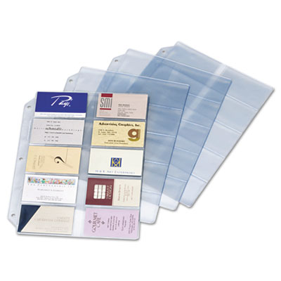 Cardinal 7856 000 Business Card Refill Pages, Holds 200 Cards, Clear, 20 Cards/Sheet, 10/Pack CRD7856000