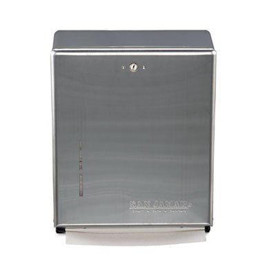 San Jamar SAN T1900SS C-Fold/Multifold Towel Dispenser, Stainless Steel, 11 3/8 x 4 x 14 3/4