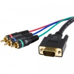 StarTech Cable Adapter - RCA Breakout - HD15 (m) - Component (f) - 3 ft HD15CPNTMM3