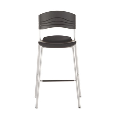 Iceberg CafAWorks Bistro Stool, Graphite Seat/Graphite Back, Silver Base ICE64527