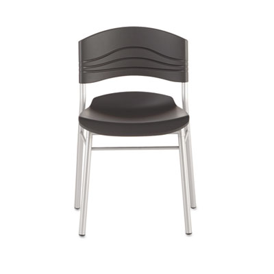 Iceberg CafAWorks Cafe Chair, Graphite Seat/Graphite Back, Silver Base, 2/Carton ICE64517