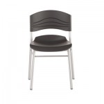 Iceberg CafAWorks Cafe Chair, Graphite Seat/Graphite Back, Silver Base, 2/Carton ICE64517