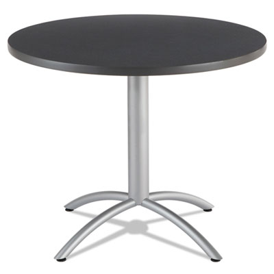 Iceberg CafAWorks Table, 36 dia x 30h, Graphite Granite/Silver ICE65628
