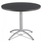 Iceberg CafAWorks Table, 36 dia x 30h, Graphite Granite/Silver ICE65628