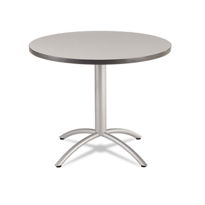 Iceberg CafAWorks Table, 36 dia x 30h, Gray/Silver ICE65621