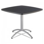 Iceberg CafAWorks Table, 36w x 36d x 30h, Graphite Granite/Silver ICE65618