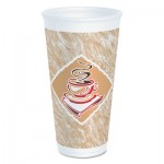 Cafe G Foam Hot/Cold Cups, 20 oz, Brown/Red/White, 20/Pack DCC20X16GPK
