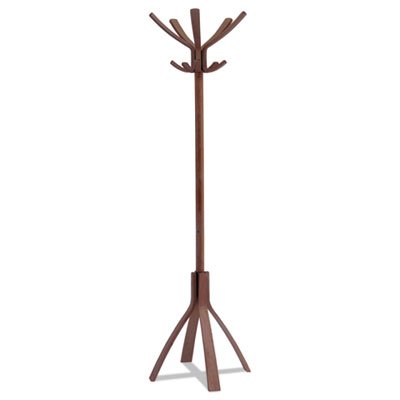 Alba Cafe Wood Coat Stand, Ten Peg/Five Hook, 21 2/3 x 21 2/3 x 69 1/3