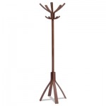 Alba Cafe Wood Coat Stand, Ten Peg/Five Hook, 21 2/3 x 21 2/3 x 69 1/3