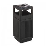 Safco Canmeleon Ash/Trash Receptacle, Square, Polyethylene, 15gal, Textured Black SAF9474BL