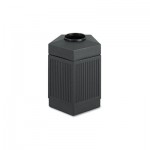 Safco Canmeleon Indoor/Outdoor Receptacle, Pentagon, Polyethylene, 45 gal, Black SAF9486BL