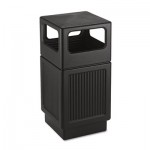 Safco Canmeleon Side-Open Receptacle, Square, Polyethylene, 38 gal, Textured Black SAF9476BL