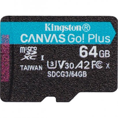Kingston Canvas Go! Plus microSD Memory Card SDCG3/64GBSP