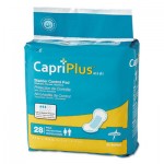 Capri Plus Bladder Control Pads, Extra Plus, 6 1/2" x 13 1/2", 28/Pack, 6/Carton MIIBCPADE02CT