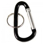 Advantus Carabiner Key Chains, Split Key Rings, Aluminum, Black, 10/Pack AVT75555