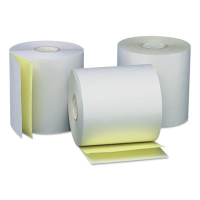 UNV35767 Carbonless Paper Rolls, White/Canary, 3" x 90 ft, 50/Carton UNV35767