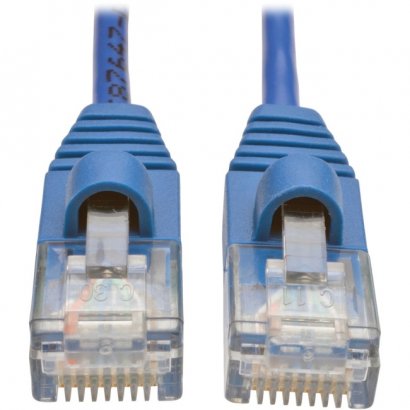 Cat5e 350 MHz Snagless Molded Slim UTP Patch Cable (RJ45 M/M), Blue, 4ft N001-S04-BL