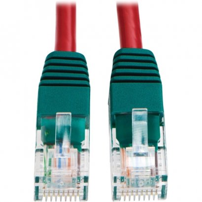 Cat5e 350MHz Molded Cross-over Patch Cable (RJ45 M/M) - Red, 10-ft. N010-010-RD