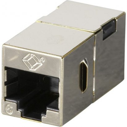 Black Box CAT6 Coupler - Shielded, Straight-Pin, Office Silver, 10-Pack FM608-10PAK