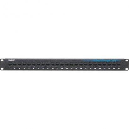 Black Box CAT6 Feed-Through Patch Panel - Unshielded, 24-Port JPM818A