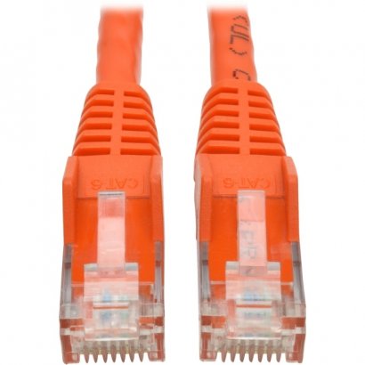 Tripp Lite Cat6 Gigabit Snagless Molded UTP Patch Cable (RJ45 M/M), Orange, 15 ft N201-015-OR