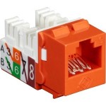 Black Box Cat6 Unshielded Keystone Jack Orange 25-Pack FMT636-R3-25PAK