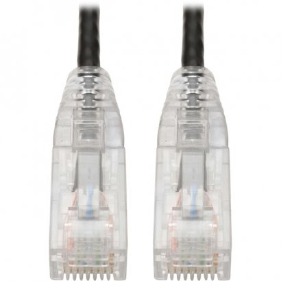 Tripp Lite Cat6 UTP Patch Cable (RJ45) - M/M, Gigabit, Snagless, Molded, Slim, Black, 8 in N201-S8N-BK