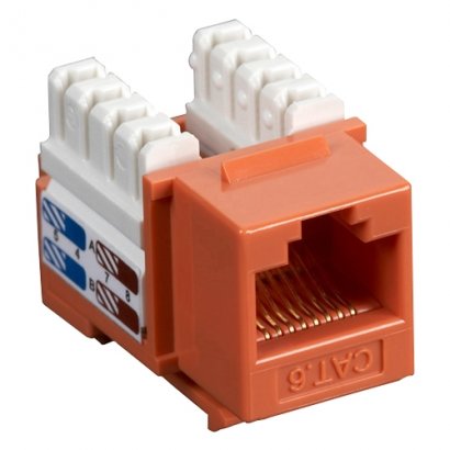 Black Box CAT6 Value Line Keystone Jack, Orange, 25-Pack CAT6J-OR-25PAK