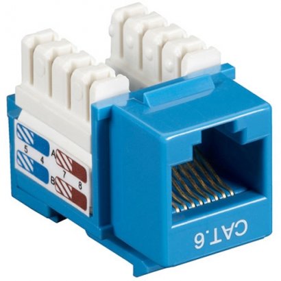 Black Box CAT6 Value Line Keystone Jack, Blue, 25-Pack CAT6J-BL-25PAK