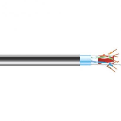 Black Box CAT6A 650-MHz Bulk Cable - Shielded, F/UTP, PVC, Solid, Black, 1000 ft C6ABC50S-BK-1000