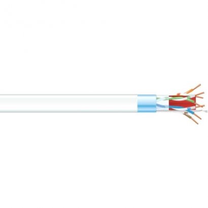 Black Box CAT6A 650-MHz Bulk Cable - Shielded, F/UTP, PVC, Solid, White, 1000 ft C6ABC50S-WH-1000