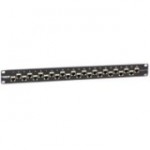 Black Box CAT6A Shielded Feed-Through Patch Panel, 24-Port, 1U C6AFP70S-24