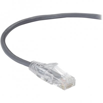 Black Box CAT6A UTP Slim-Net Patch Cable, 28AWG, 500-MHz, PVC C6APC28-GY-15